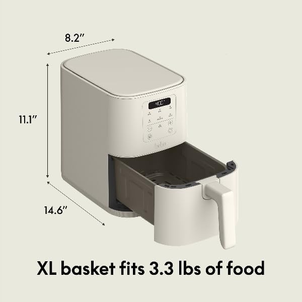 bella Fits-anywhere™ Slim Air Fryer, 4qt Ceramic Airfryer, Oatmilk