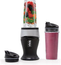 Ninja Fit Compact Personal Blender, 700W, (2) 16oz Cups, QB3001SS | 700-watt base blends smoothies, shakes & frozen drinks. (2) 16-oz to-go cups w/ spout lids. Dishwasher safe.