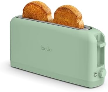 bella Fits-Anywhere™ Slim Toaster, 2 Slice Extra Long & Wide Slot, Oatmilk