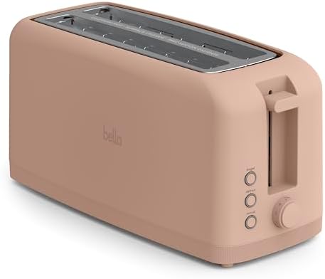 bella Fits-Anywhere™ Slim Toaster, 2 Slice Extra Long & Wide Slot, Oatmilk