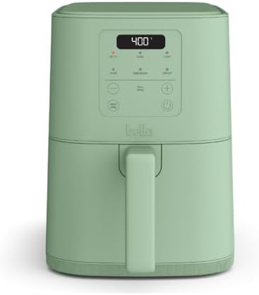 bella Fits-anywhere™ Slim Air Fryer, 4qt Ceramic Airfryer, Oatmilk