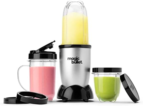 magic bullet Personal Blender for Shakes, Smoothies, Food Prep, and Frozen Blending, 22 Ounces, 250 Watt, Silver, MBR-1101