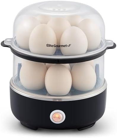 Elite Gourmet EGC115M Easy Egg Cooker, 7-Egg, BPA-Free, Retro Mint | Cooks soft, medium, or hard-boiled eggs with auto shut-off - electric operation - includes measuring cup