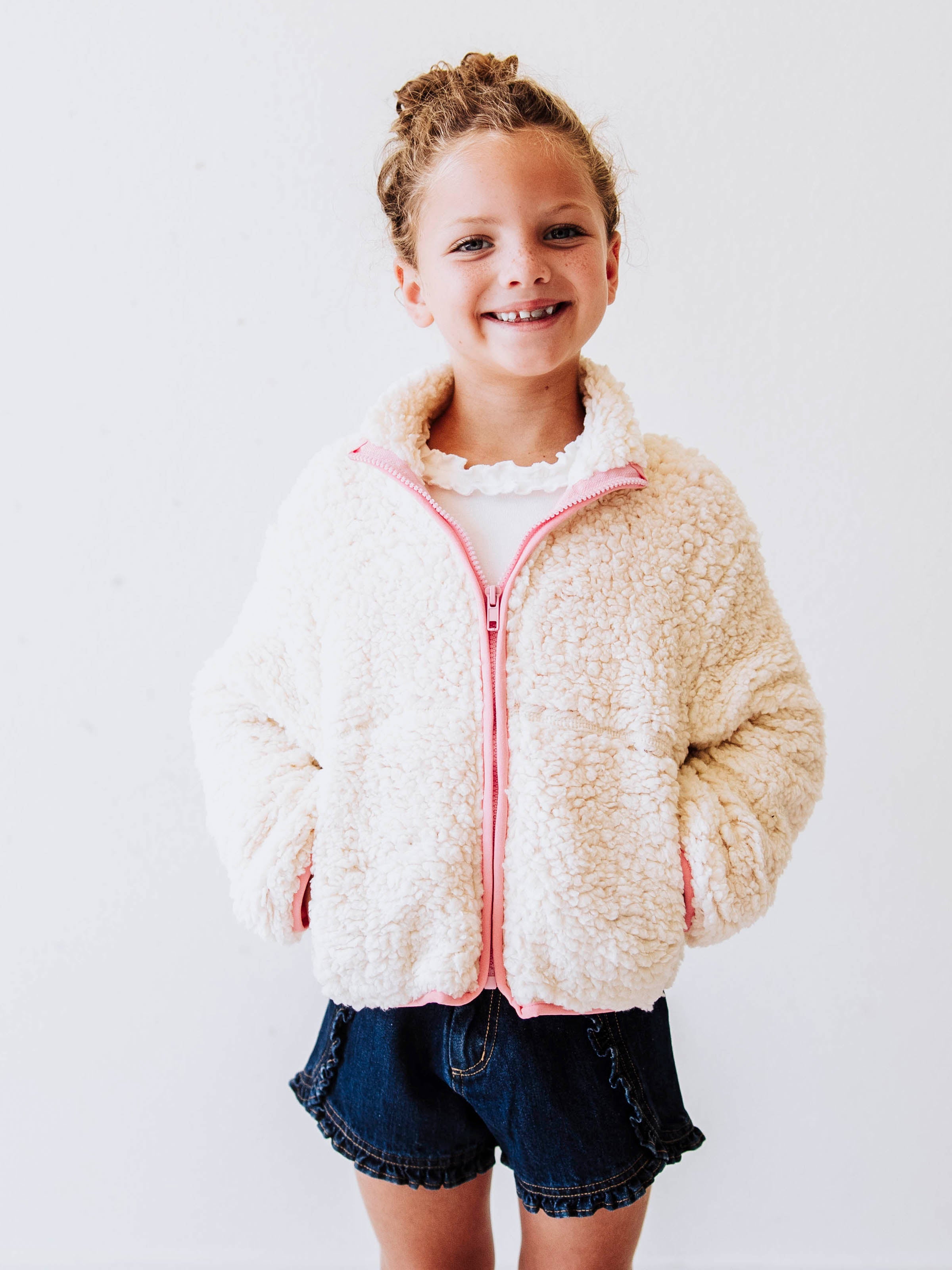 Sherpa Full Zip Jacket - Cream