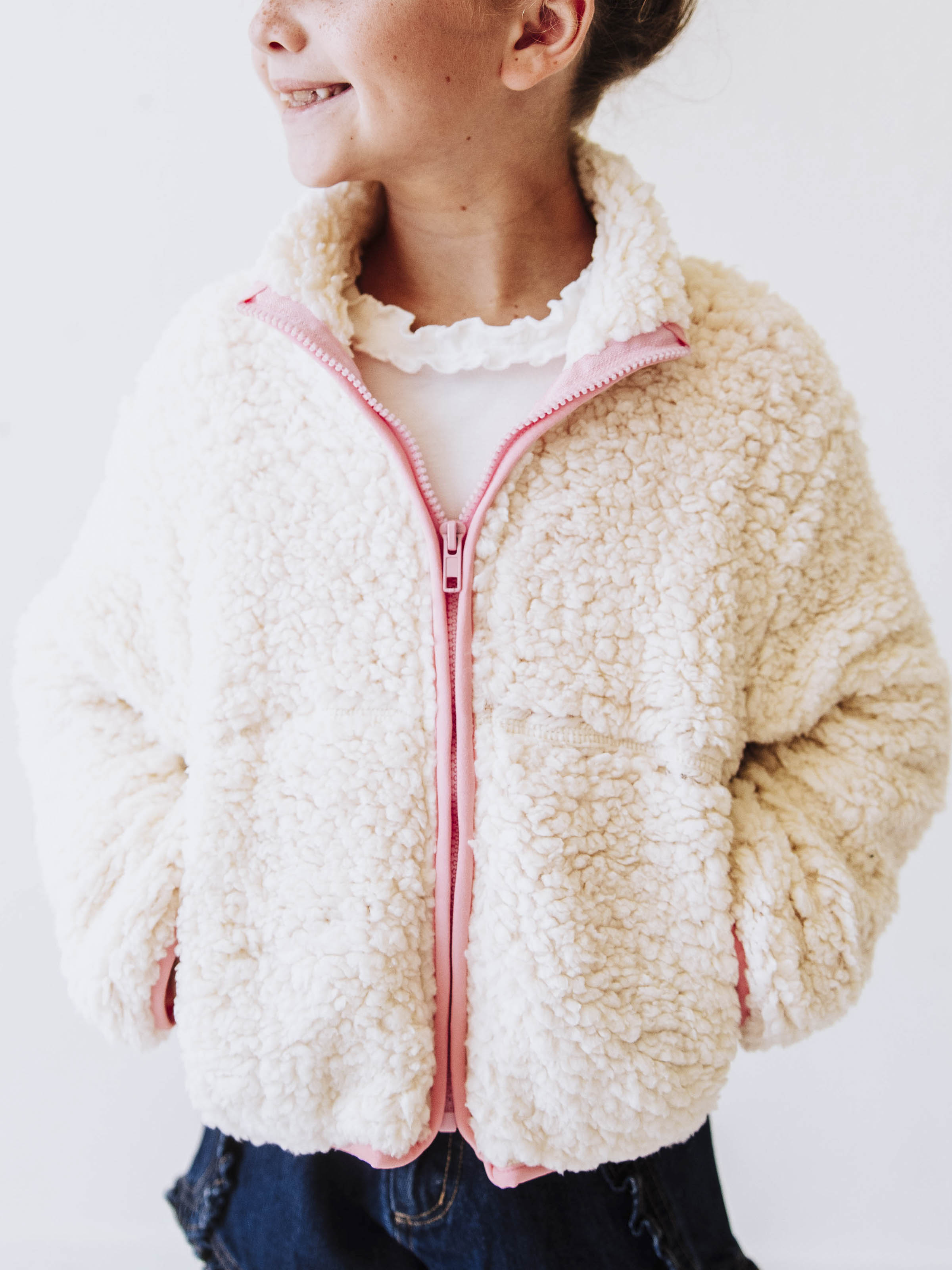Sherpa Full Zip Jacket - Cream
