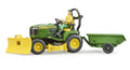 09824 John Deere Lawn Tractor w/ Trailer and Gardener